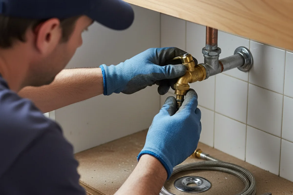 Shutoff valve and fitting work during Faucet and Fixture Repair in Center Moriches